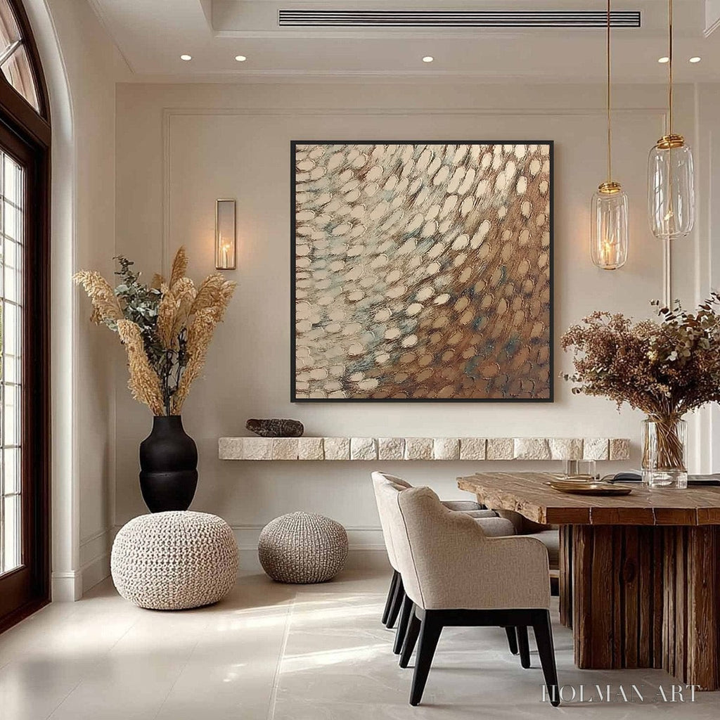 HOLMAN ART Golden Drift – Textured Wabi Sabi Abstract Oil Painting - image 4