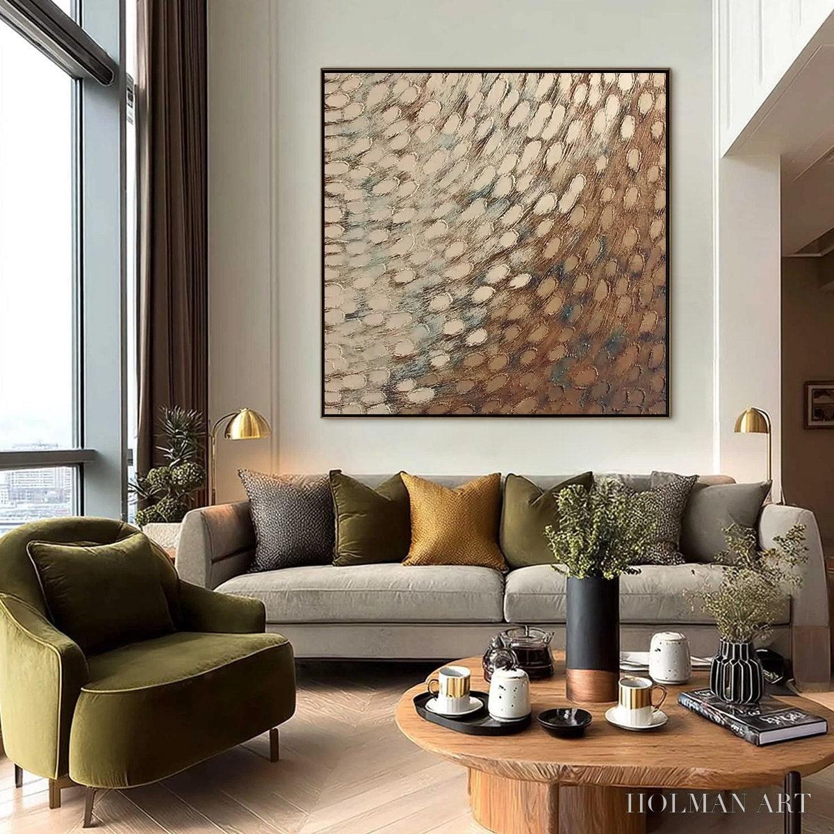 HOLMAN ART Golden Drift – Textured Wabi Sabi Abstract Oil Painting - image 6