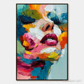 HOLMAN ART Vibrant Repose – Colorful Abstract Portrait Impasto Oil Painting - image 1