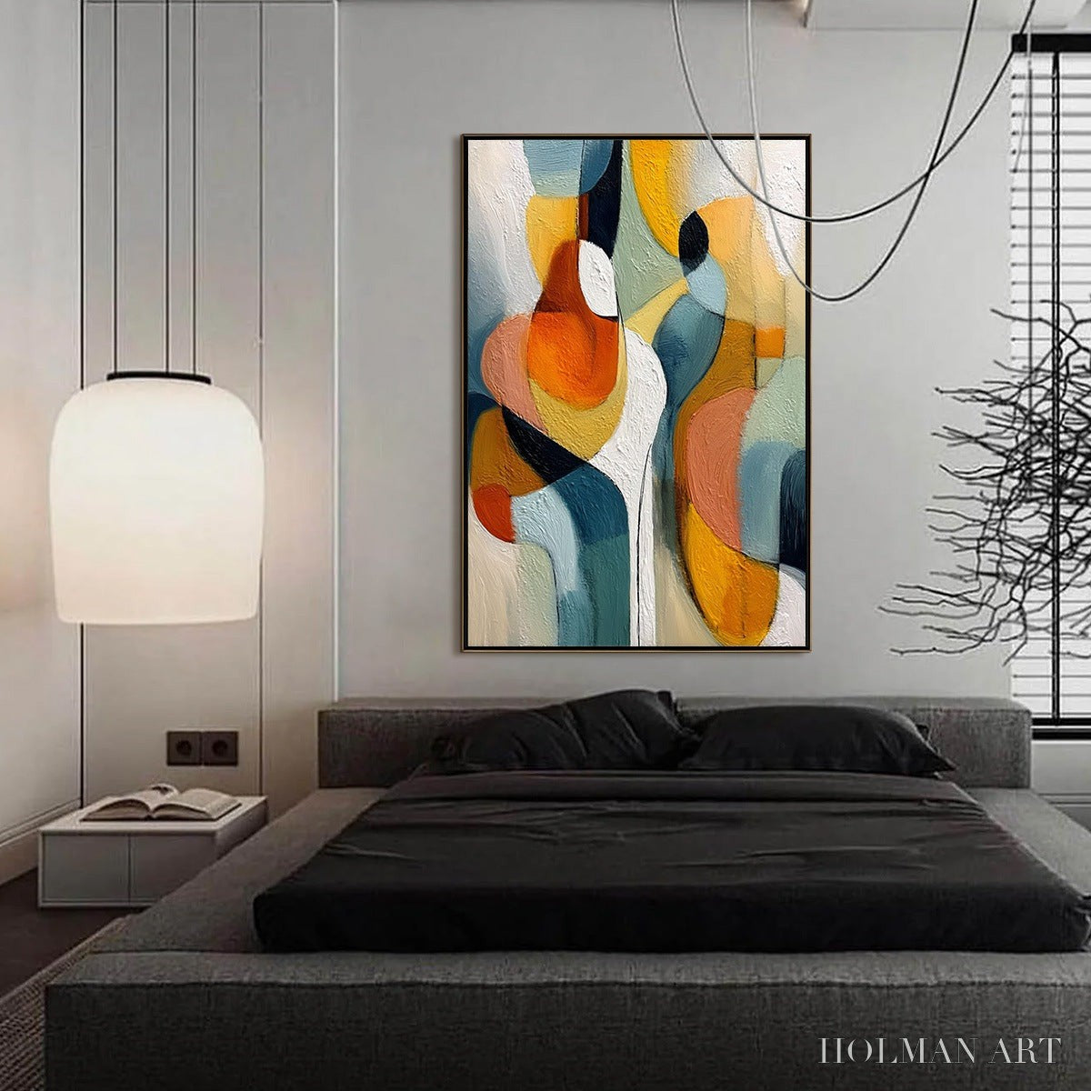 HOLMAN ART Interplay – Colorful Textured Abstract Oil Painting for Modern Decor - image 4