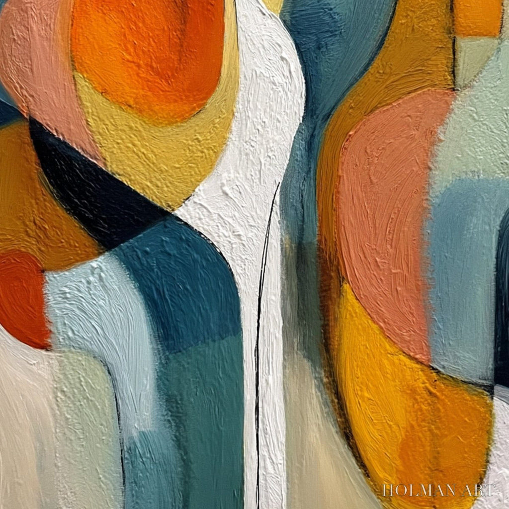 HOLMAN ART Interplay – Colorful Textured Abstract Oil Painting for Modern Decor - image 5