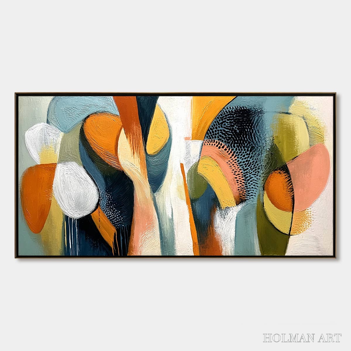HOLMAN ART Urban Jubilee – Large Colorful Abstract Textured Oil Painting for Modern Decor - image 1