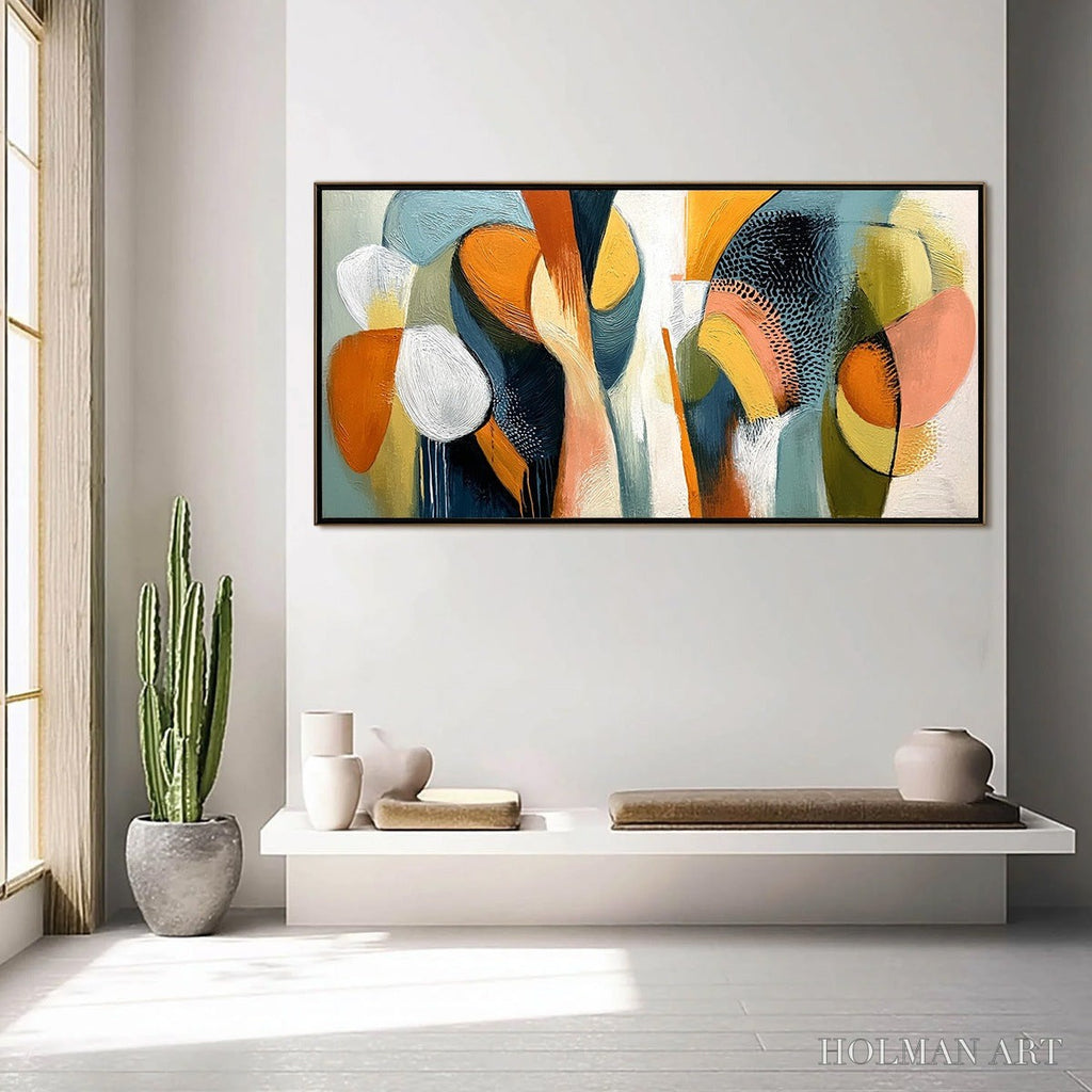 HOLMAN ART Urban Jubilee – Large Colorful Abstract Textured Oil Painting for Modern Decor - image 4