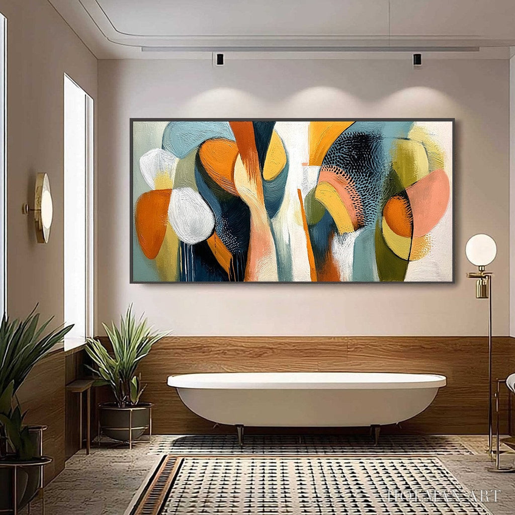 HOLMAN ART Urban Jubilee – Large Colorful Abstract Textured Oil Painting for Modern Decor - image 6