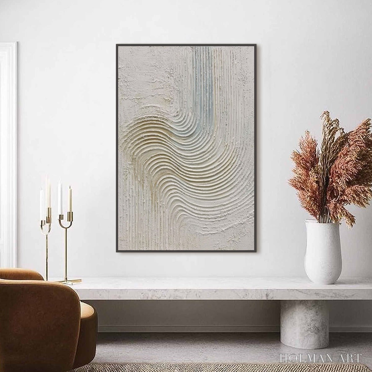 HOLMAN ART Silent Frequency – Textured Wabi Sabi Minimalist Abstract - image 2