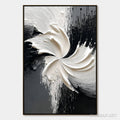 HOLMAN ART Convergence – Textured Black and White Abstract Impasto Painting - image 1