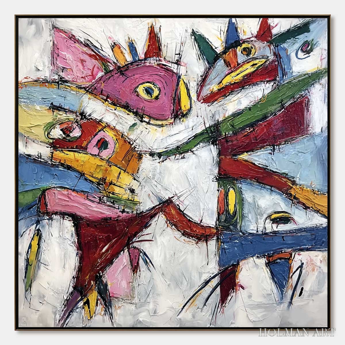 HOLMAN ART Carnival of Souls – Large Colorful Abstract Impasto - image 1