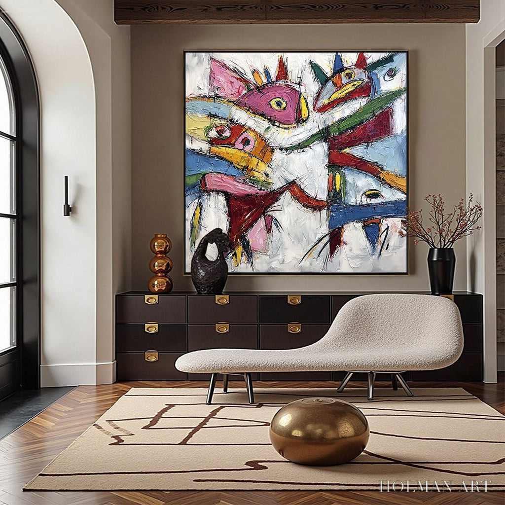 HOLMAN ART Carnival of Souls – Large Colorful Abstract Impasto - image 2