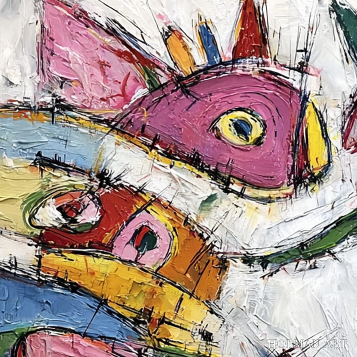 HOLMAN ART Carnival of Souls – Large Colorful Abstract Impasto - image 3