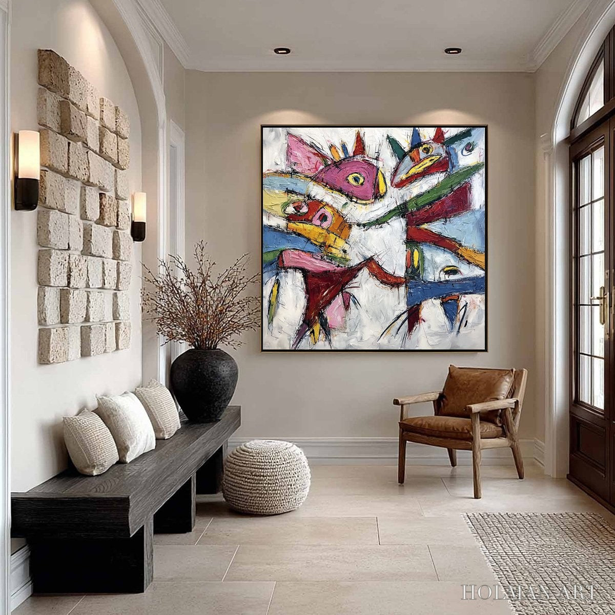 HOLMAN ART Carnival of Souls – Large Colorful Abstract Impasto - image 4