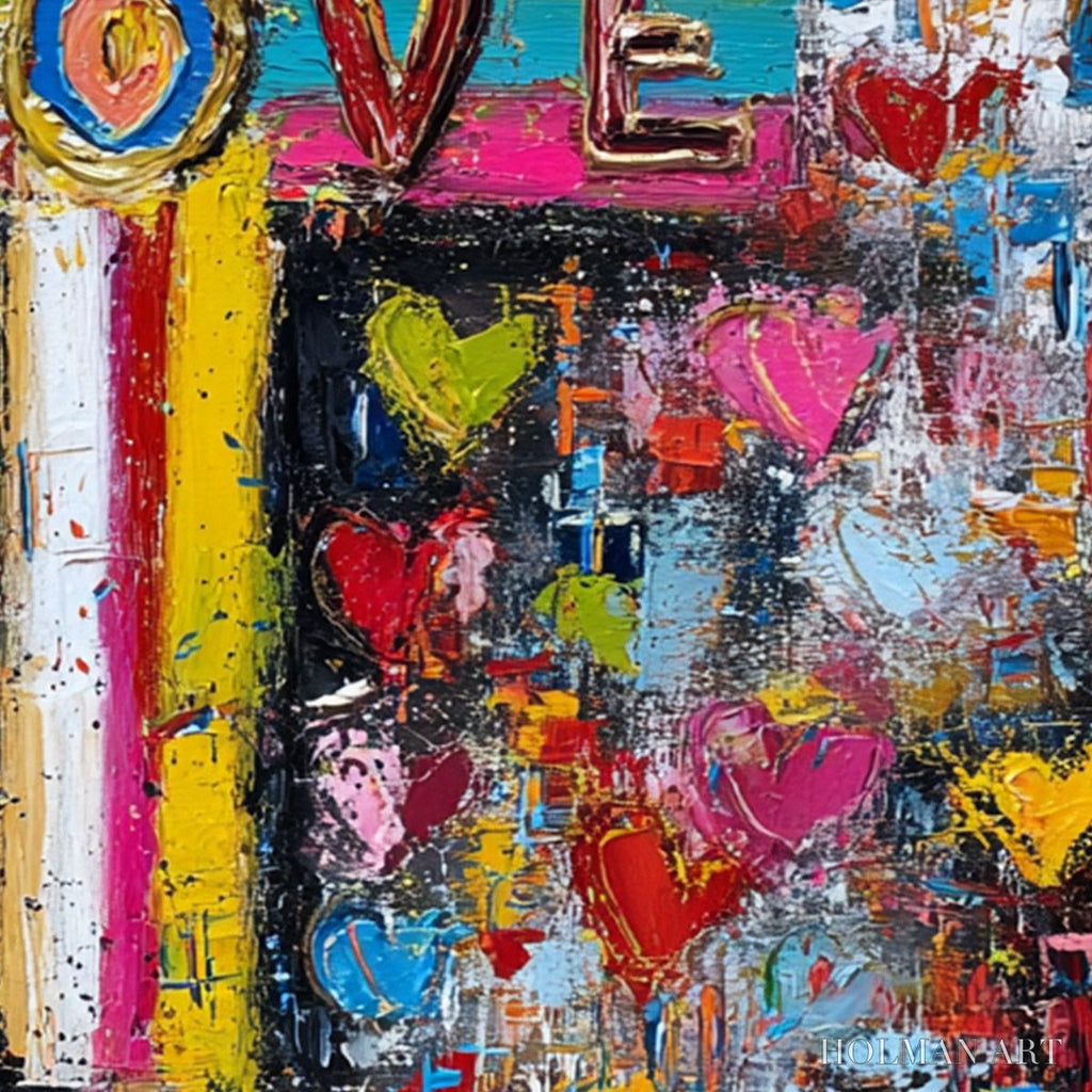 HOLMAN ART Divine Embrace – Colorful Textured Abstract Painting of Love and Faith - image 3