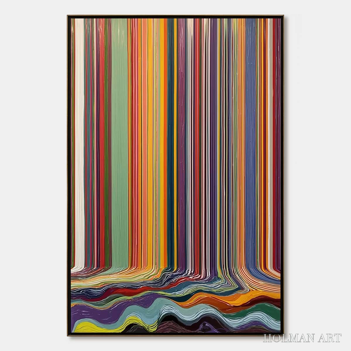 HOLMAN ART Chromatic Cascade – Vibrant Textured Vertical Abstract Color Painting - image 1