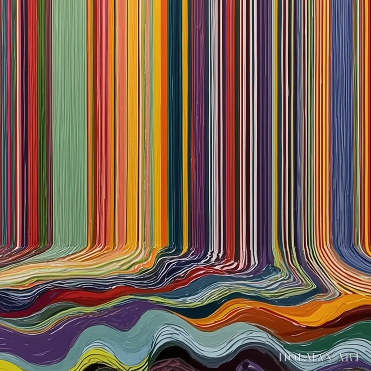 HOLMAN ART Chromatic Cascade – Vibrant Textured Vertical Abstract Color Painting - image 5