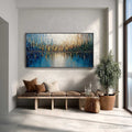 HOLMAN ART Golden Horizon – Textured Abstract Cityscape Reflection Oil Painting - image 2