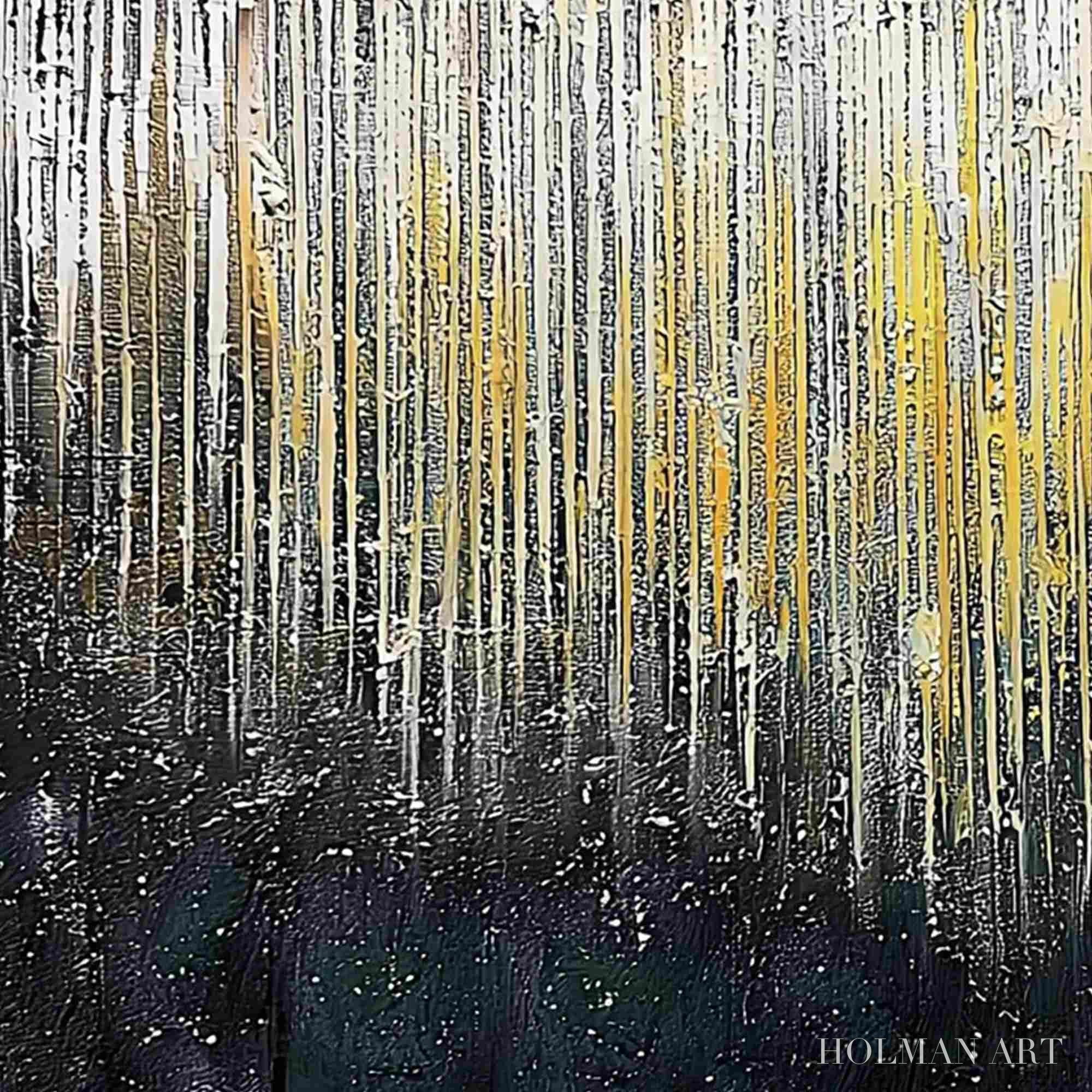 HOLMAN ART Golden Cascade – Large Textured Abstract Gold and Black Painting - image 3