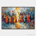 HOLMAN ART Rhythm in Hue – Textured Palette Knife Painting of a Cello Ensemble - image 1