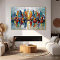 HOLMAN ART Skyline Sonata – Textured Palette Knife Painting of Musicians and Cityscape - image 2