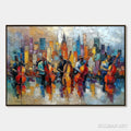 HOLMAN ART Urban Serenade – Textured Palette Knife Cityscape Jazz Painting - image 1