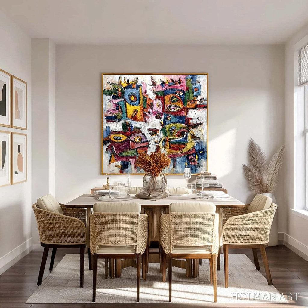 HOLMAN ART Urban Carnival – Large Colorful Abstract Impasto Painting for Modern Decor - image 4