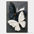 HOLMAN ART Duality – Textured Impasto Black and White Butterfly Painting - image 1