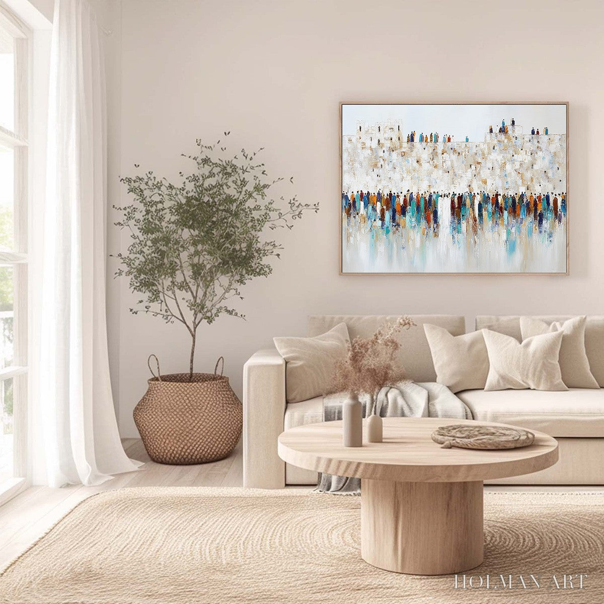 HOLMAN ART Gathering – Textured Abstract Figurative Crowd Painting - image 4