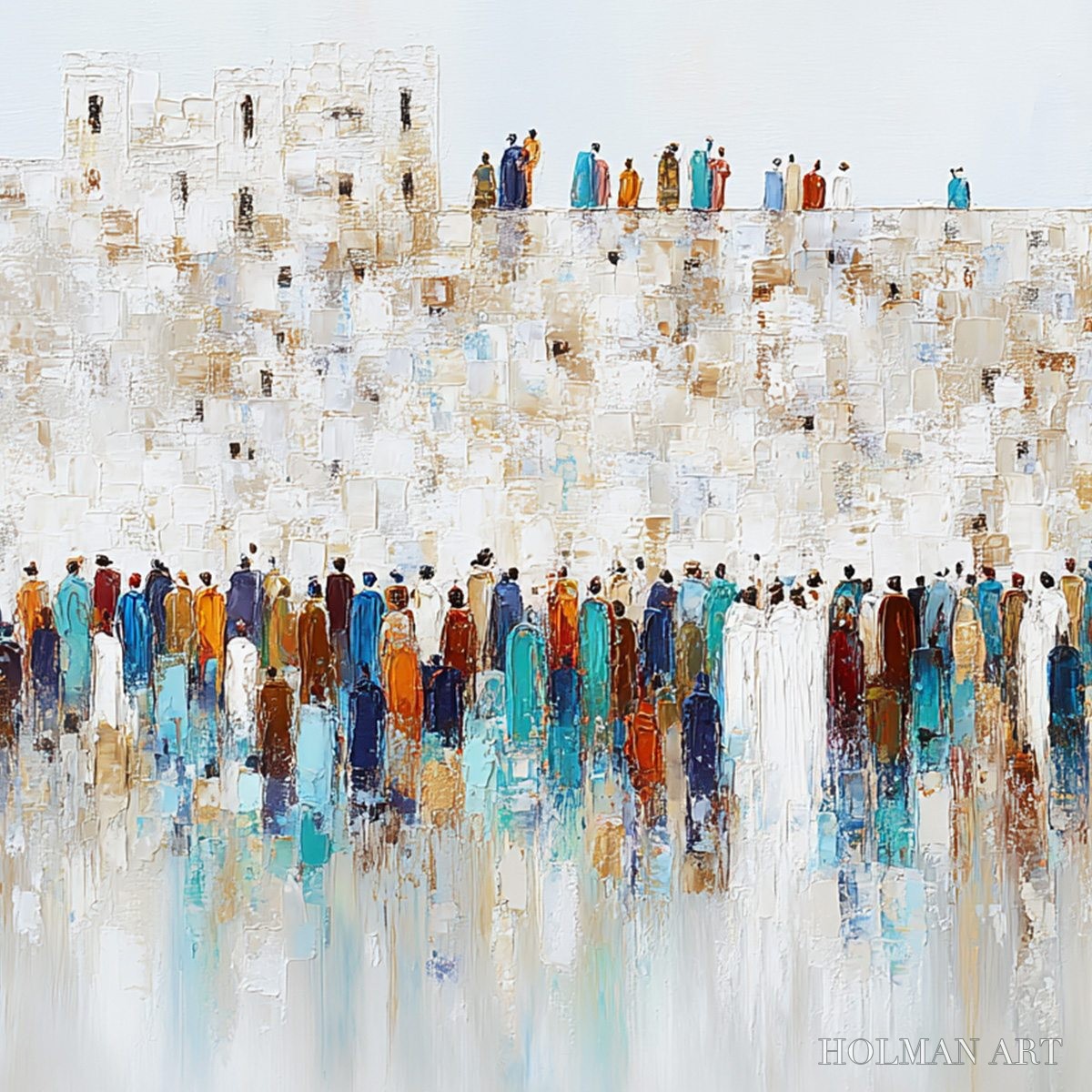 HOLMAN ART Gathering – Textured Abstract Figurative Crowd Painting - image 5