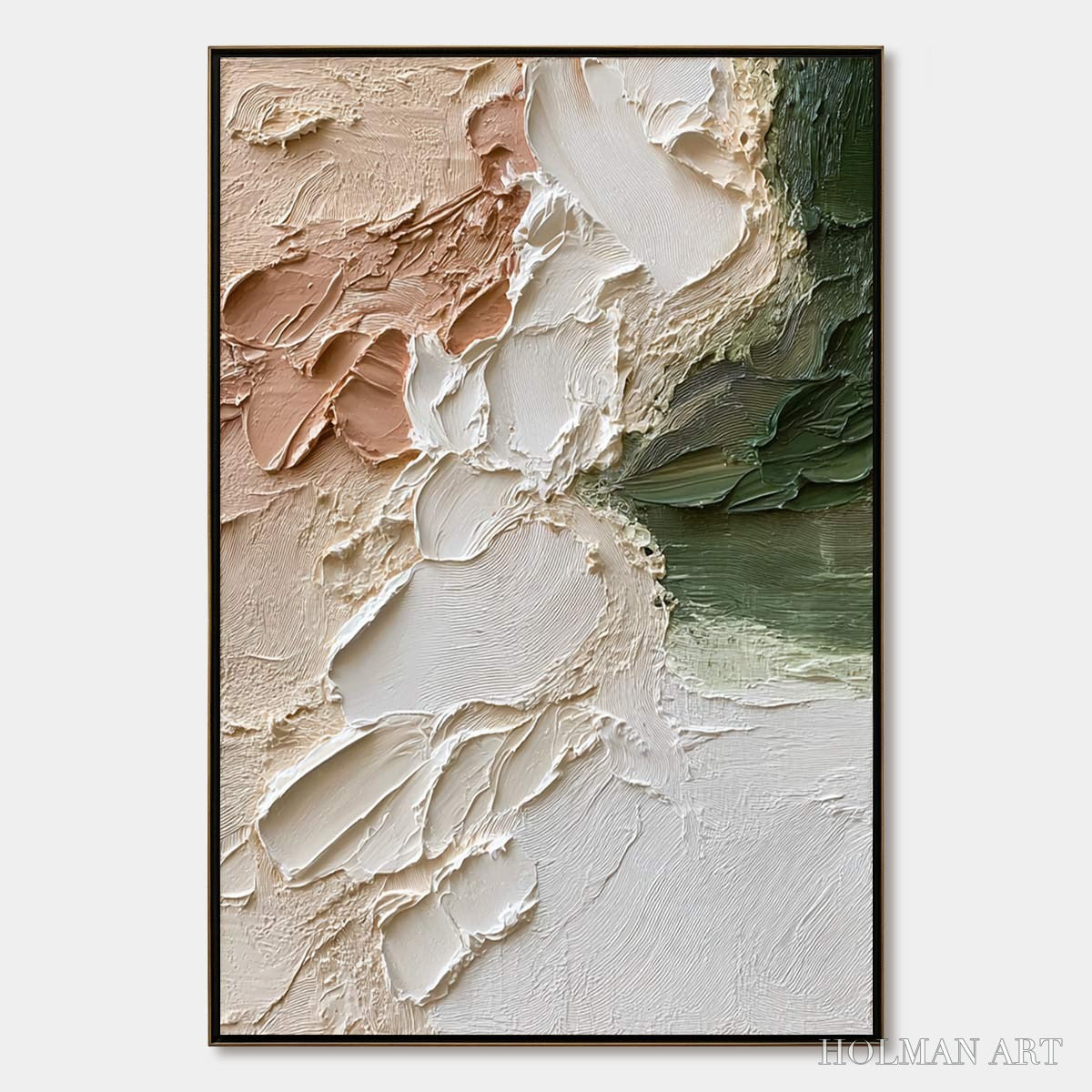HOLMAN ART Earth'S Embrace – Textured Wabi Sabi Abstract Painting in Earth Tones - image 1