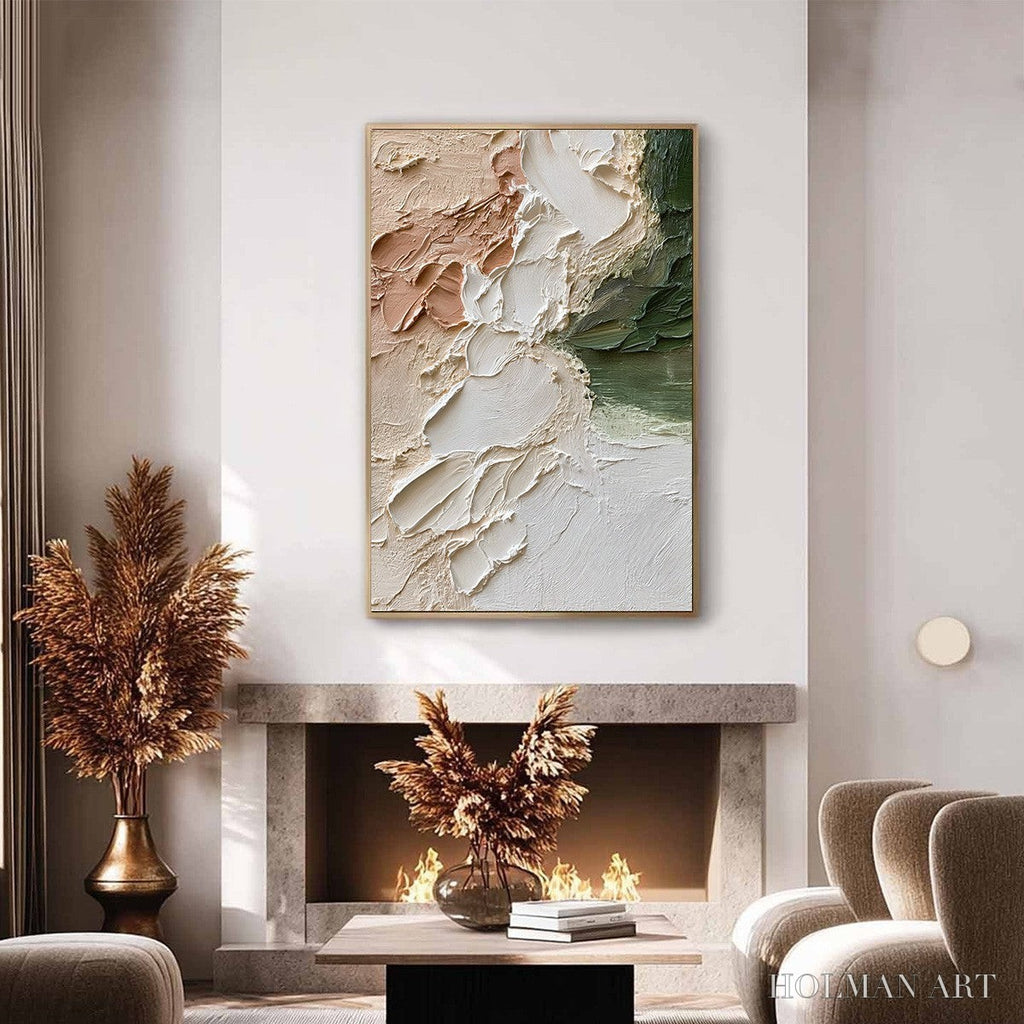 HOLMAN ART Earth'S Embrace – Textured Wabi Sabi Abstract Painting in Earth Tones - image 4