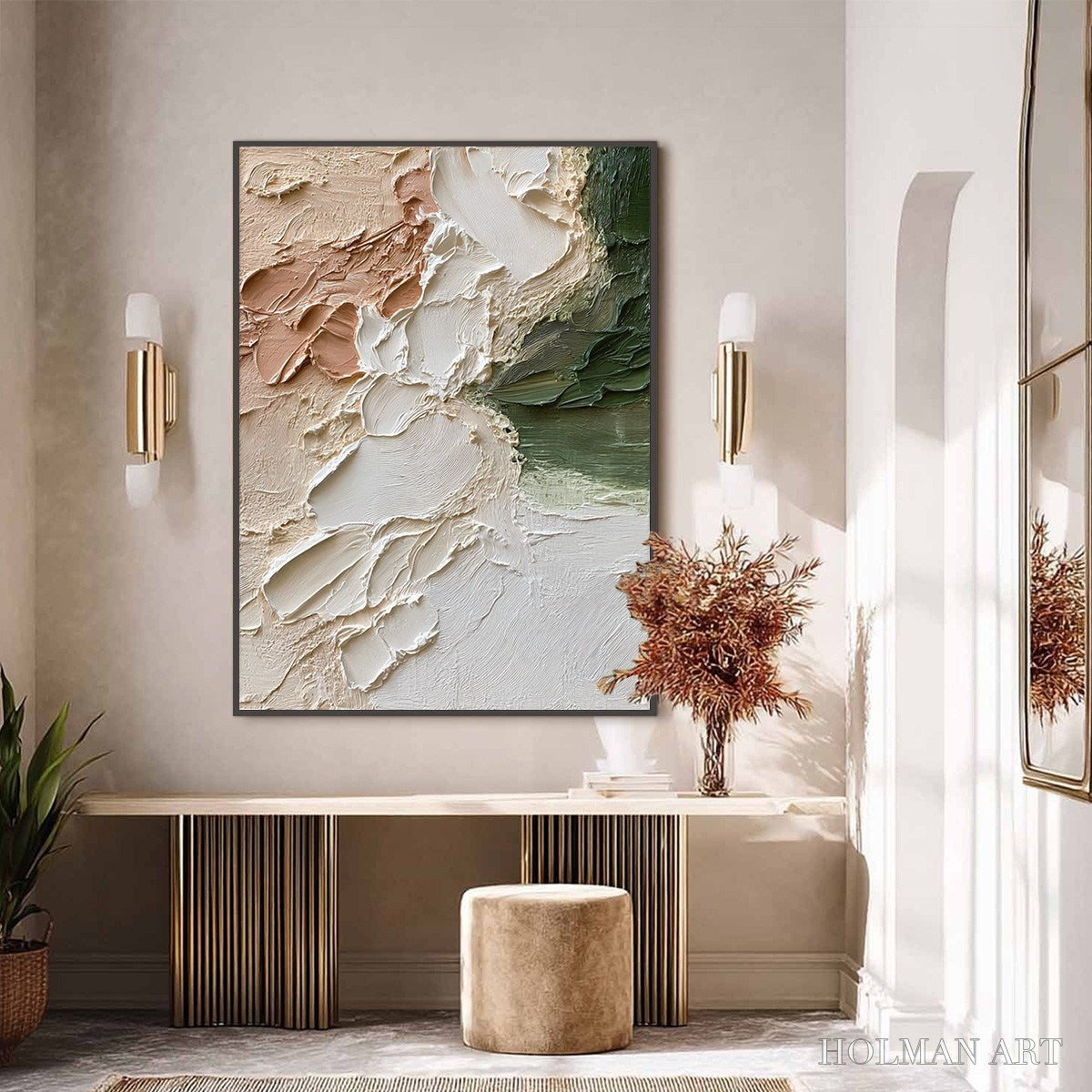 HOLMAN ART Earth'S Embrace – Textured Wabi Sabi Abstract Painting in Earth Tones - image 6