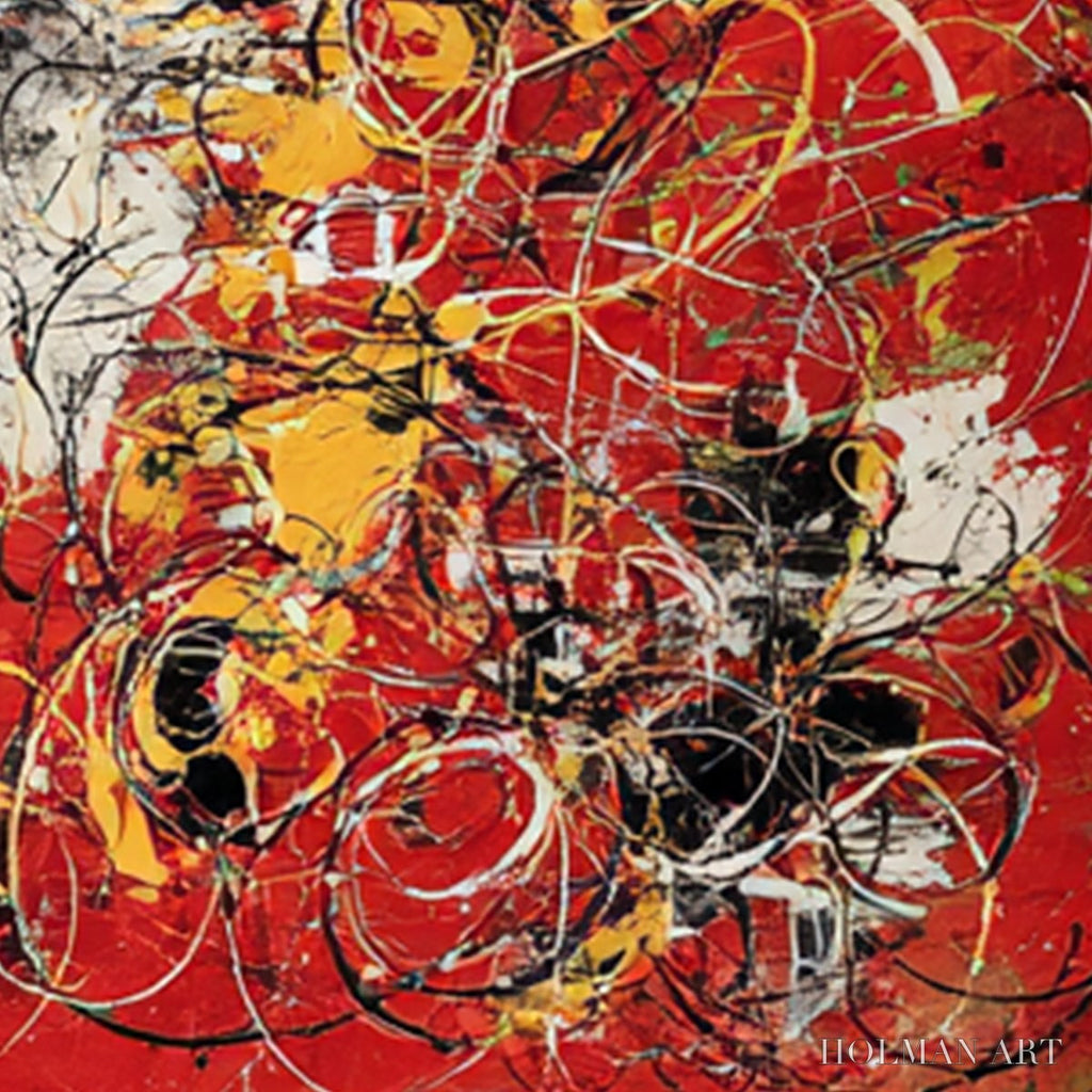 HOLMAN ART Crimson Chaos – Large Vertical Red and Black Abstract Action Painting - image 3