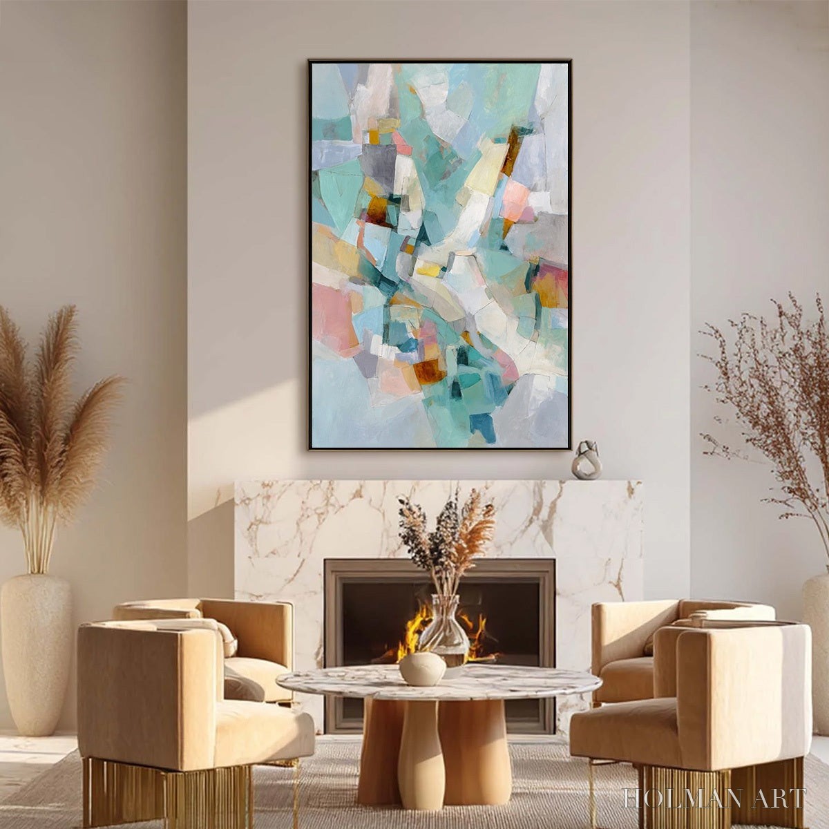 HOLMAN ART Mosaic Dream – Colorful Modern Abstract Geometric Painting - image 6