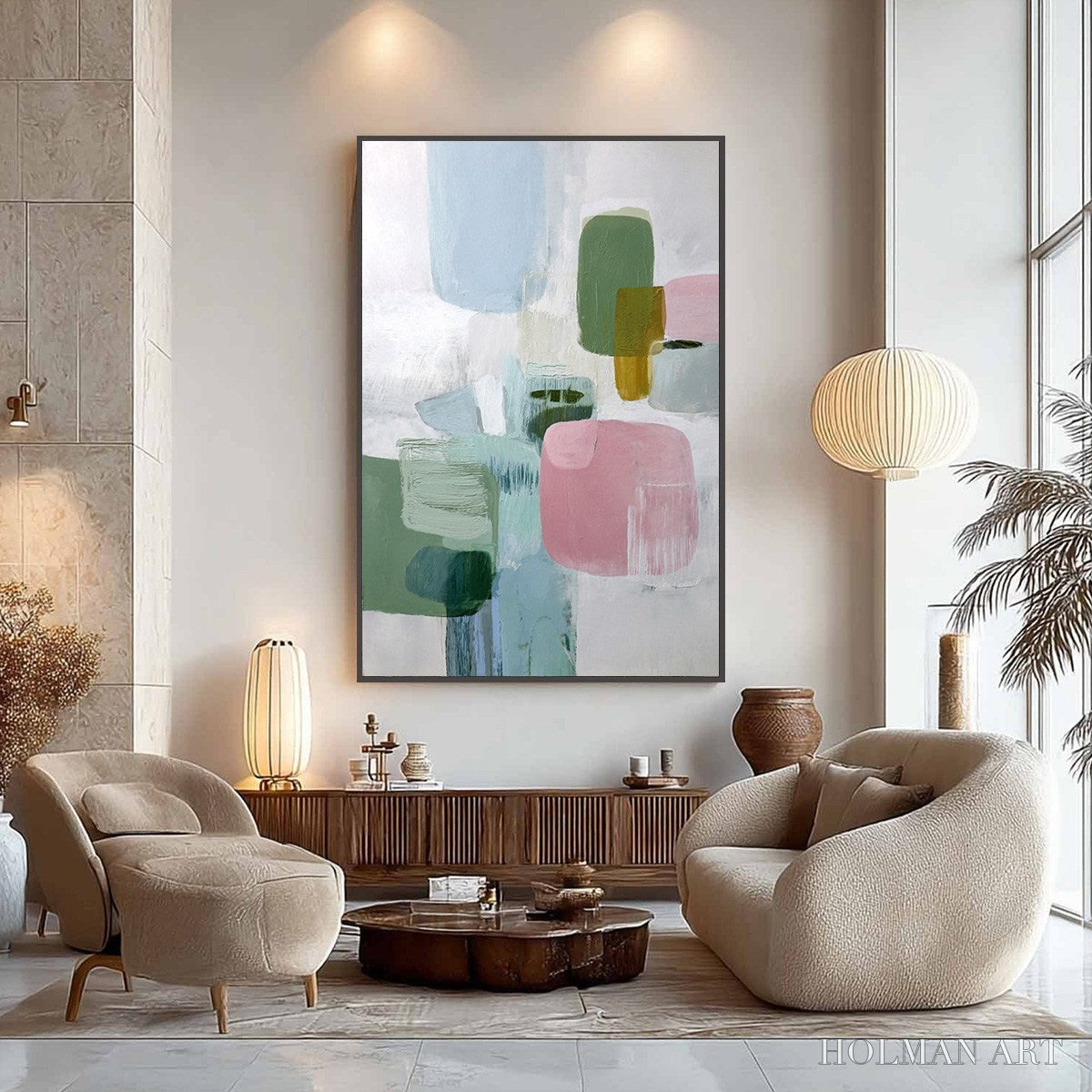 HOLMAN ART Morning Blush – Soft Pastel Abstract - image 3
