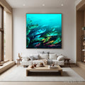 HOLMAN ART Aquatic Dream – Textured Abstract Teal and Green Oil Painting - image 2