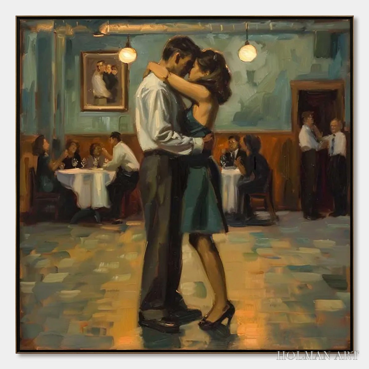 HOLMAN ART Last Dance – Romantic Figurative Oil Painting of Couple Dancing - image 1
