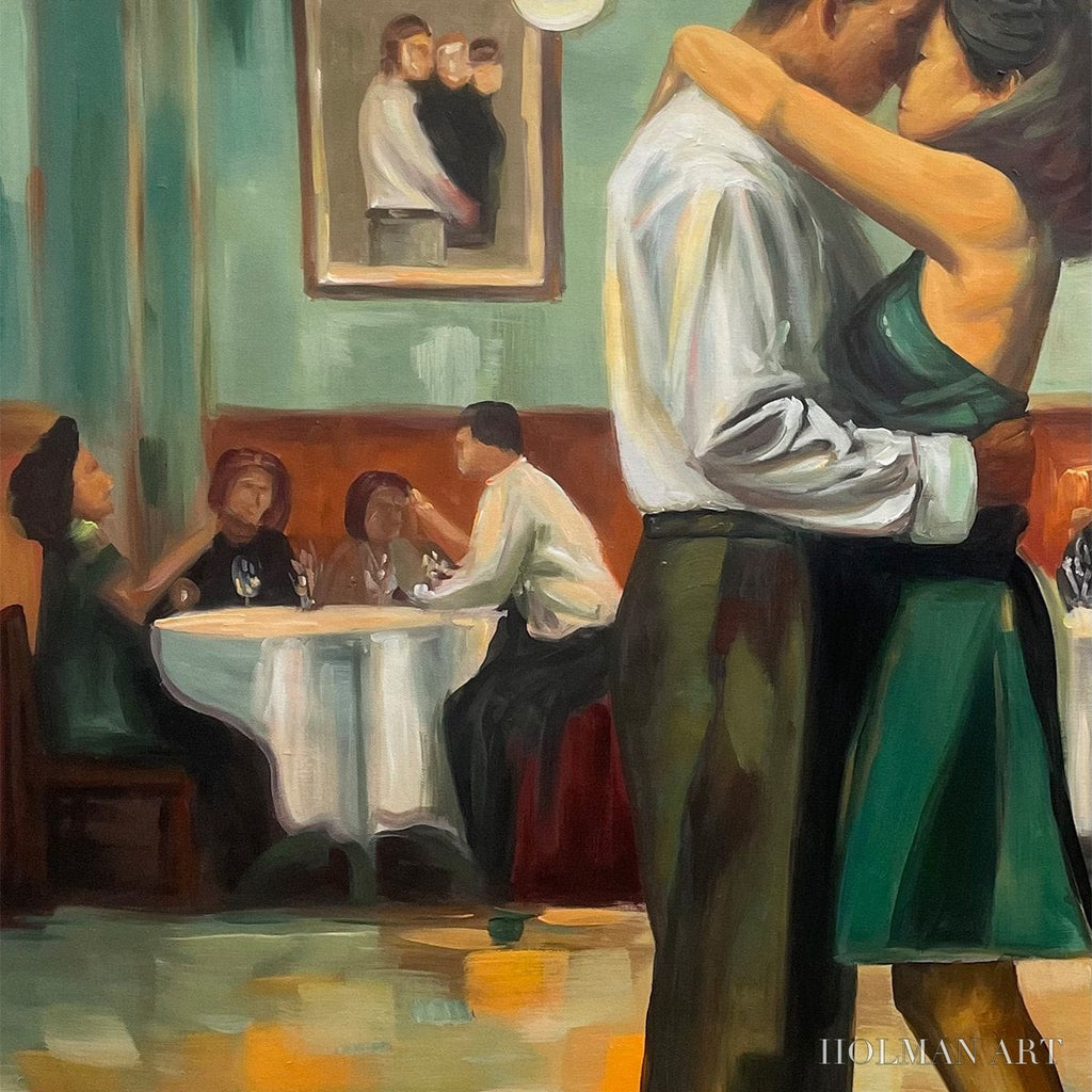 HOLMAN ART Last Dance – Romantic Figurative Oil Painting of Couple Dancing - image 3
