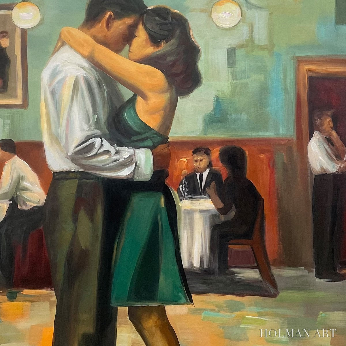 HOLMAN ART Last Dance – Romantic Figurative Oil Painting of Couple Dancing - image 5