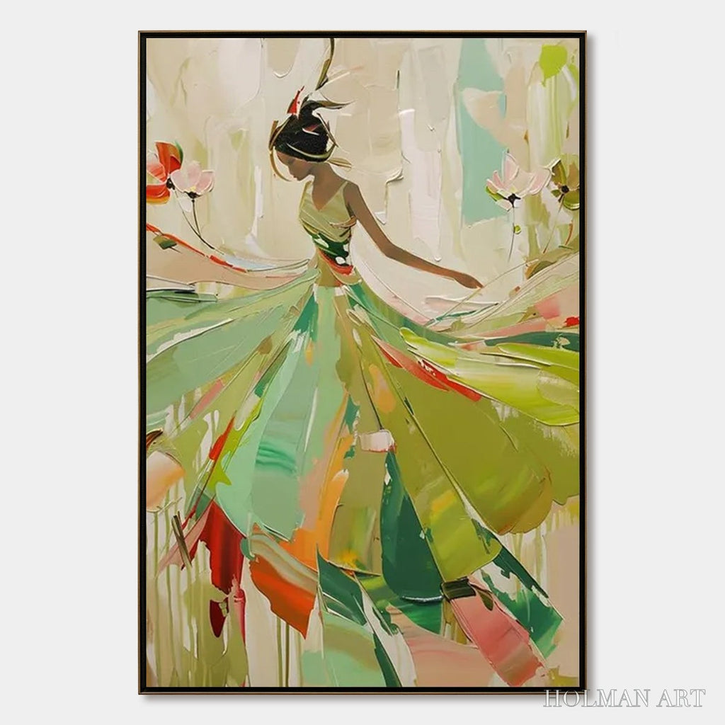 HOLMAN ART Whirlwind of Color – Abstract Figurative Oil Painting of Dancer - image 1