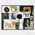 HOLMAN ART Alchemy Grid – Textured Abstract Painting in Black, White & Gold - image 1