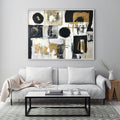 HOLMAN ART Alchemy Grid – Textured Abstract Painting in Black, White & Gold - image 2
