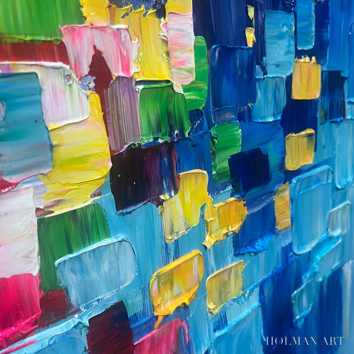 HOLMAN ART Chroma Dance – Colorful Abstract Impasto Oil Painting - image 3