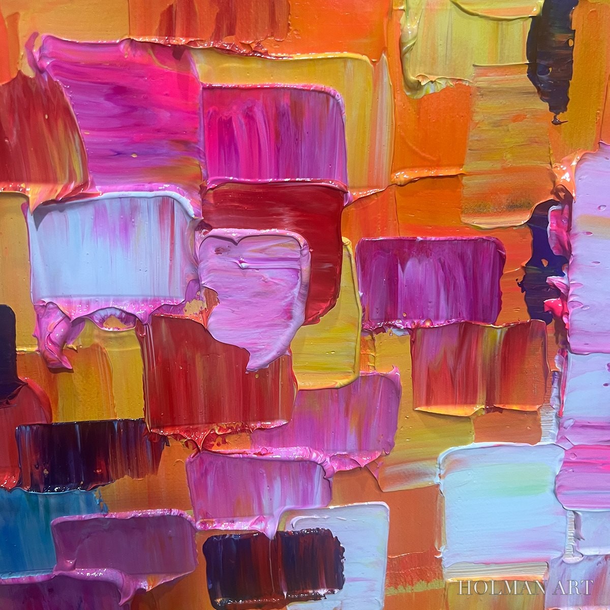 HOLMAN ART Chroma Dance – Colorful Abstract Impasto Oil Painting - image 6