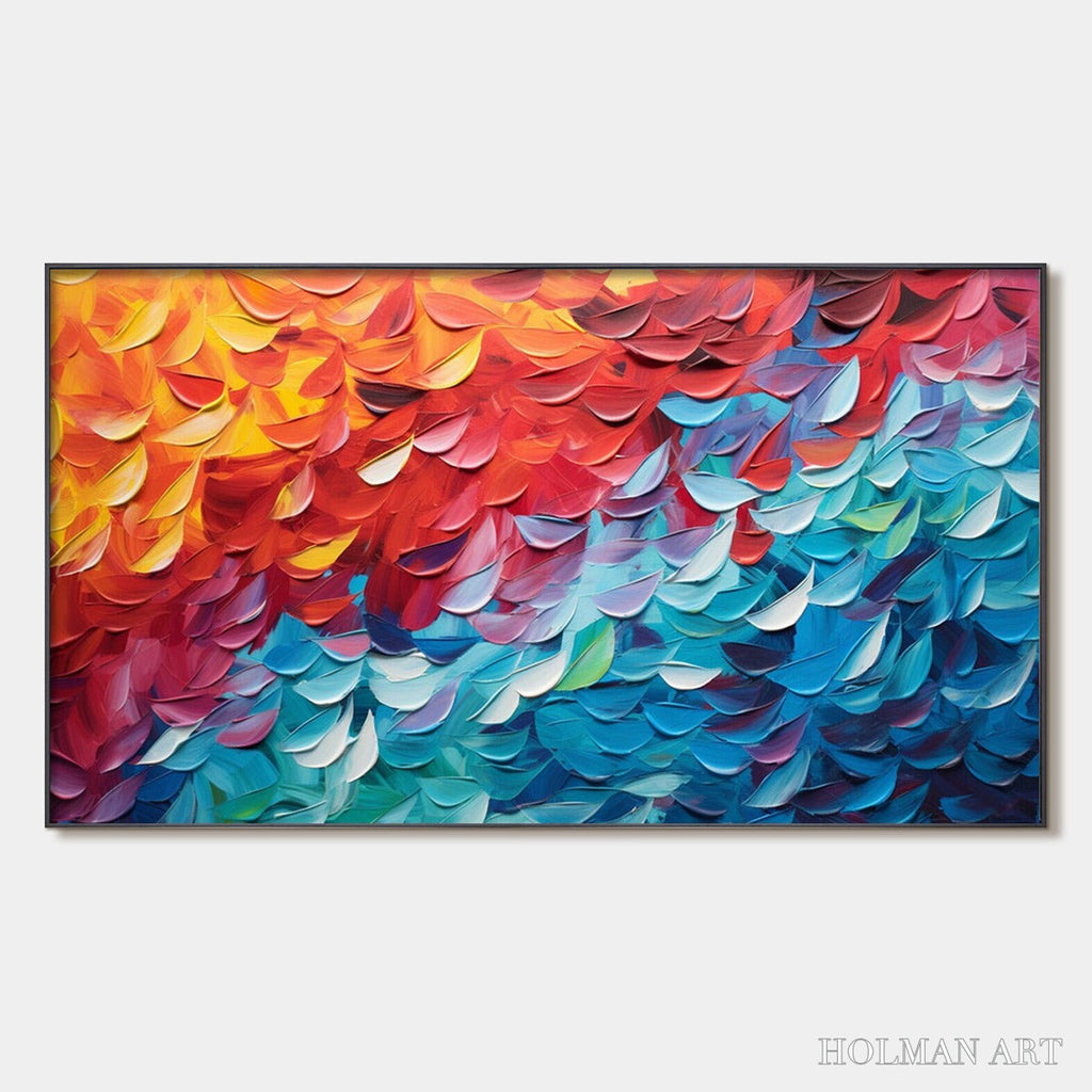 HOLMAN ART Fiery Dance – Textured Abstract Oil Painting - image 1