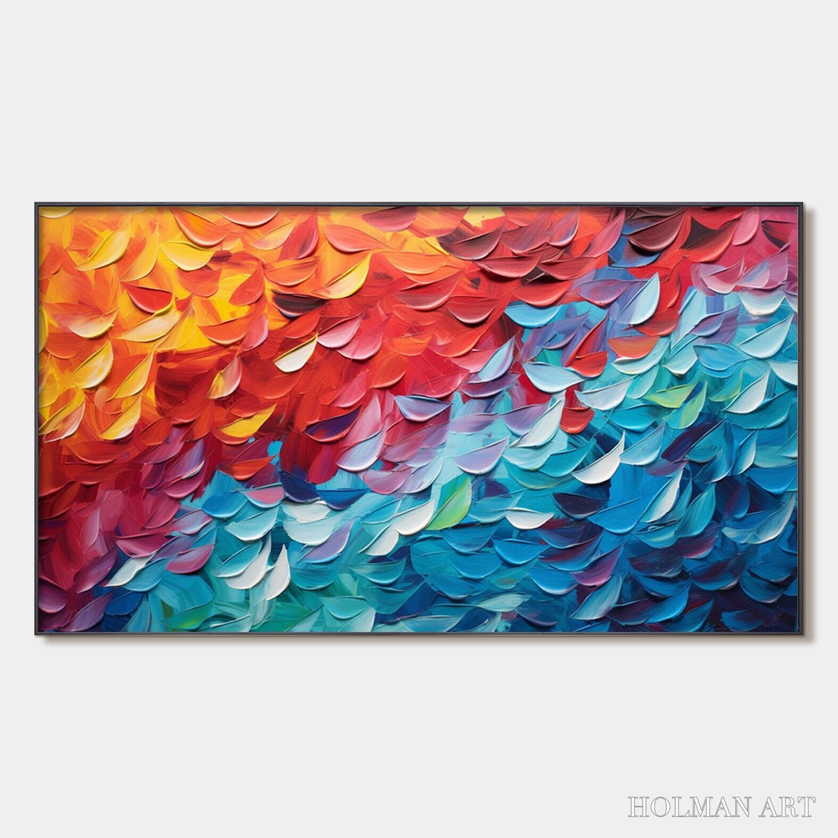 HOLMAN ART Fiery Dance – Textured Abstract Oil Painting - image 1