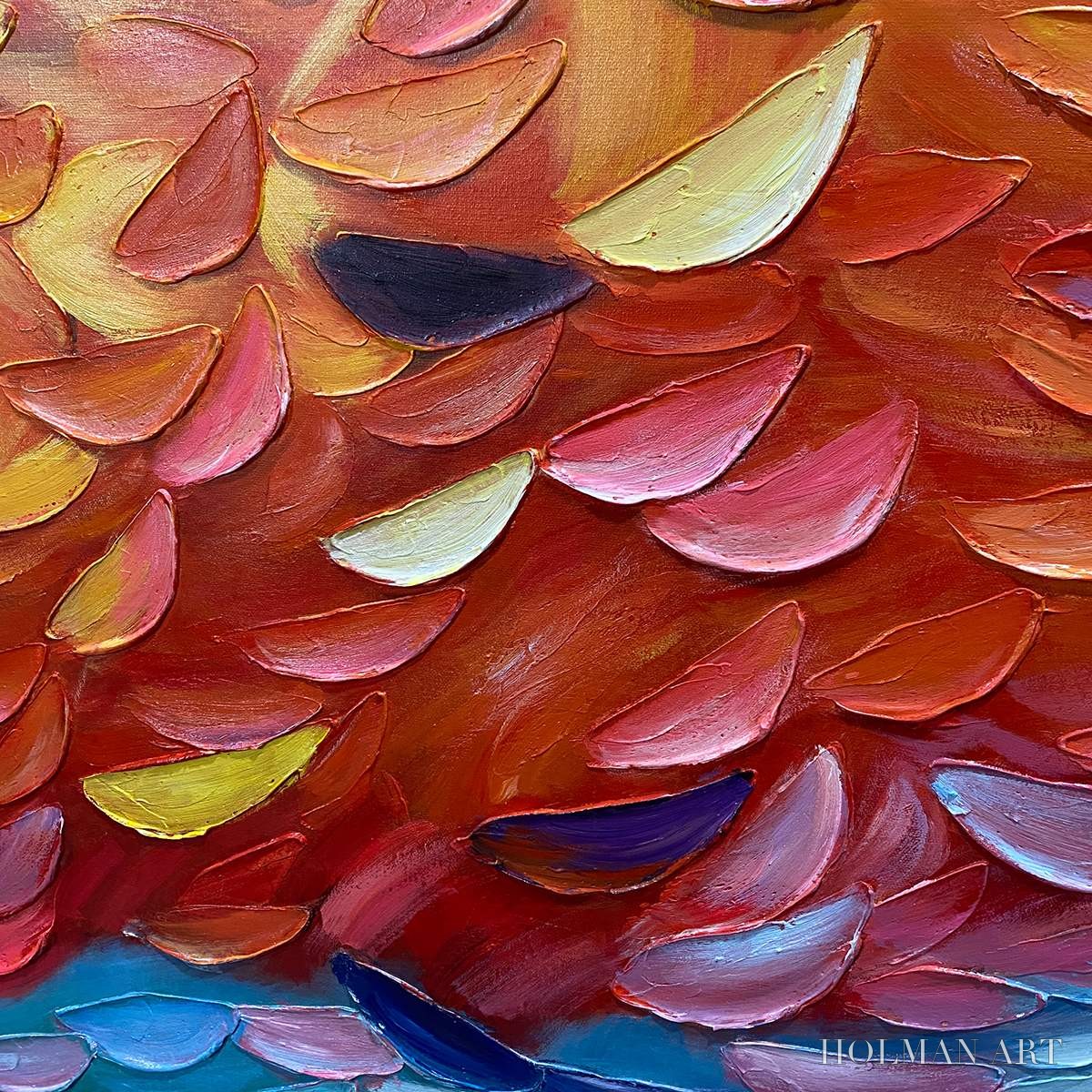 HOLMAN ART Fiery Dance – Textured Abstract Oil Painting - image 3