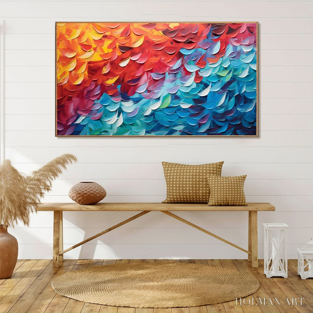 HOLMAN ART Fiery Dance – Textured Abstract Oil Painting - image 4