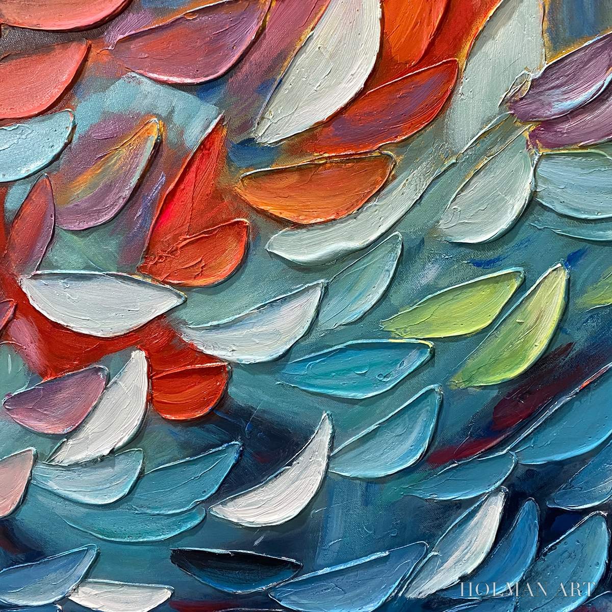 HOLMAN ART Fiery Dance – Textured Abstract Oil Painting - image 5
