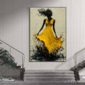 HOLMAN ART Golden Whirl – Textured Impasto Figurative Oil Painting of Woman in Yellow Dress - image 2
