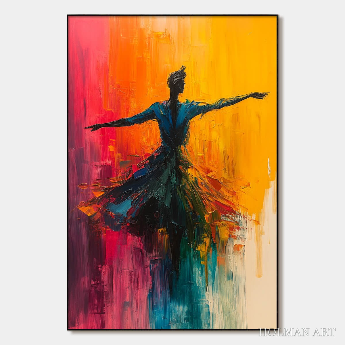 HOLMAN ART Soulflight – Textured Impasto Figurative Oil Painting of Dancer - image 1