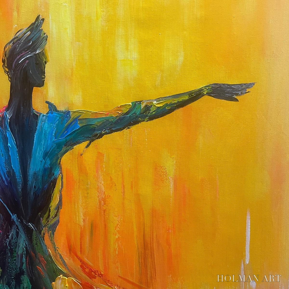 HOLMAN ART Soulflight – Textured Impasto Figurative Oil Painting of Dancer - image 3