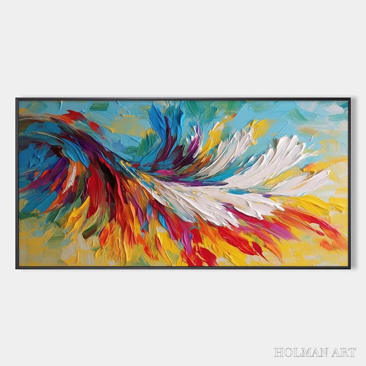 HOLMAN ART Colorful Whirlwind – Large Abstract Impasto Oil Painting on Canvas - image 1